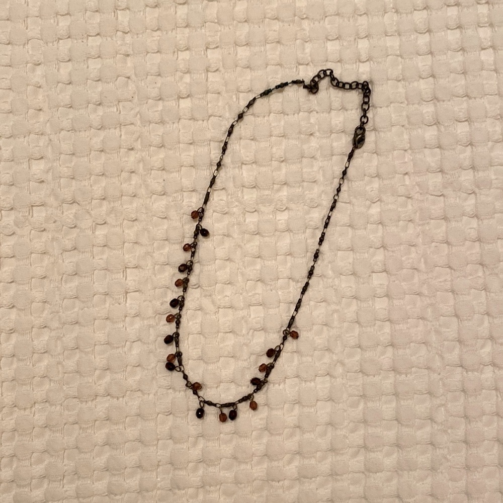 Robert Rose choker necklace with amber dangling beads